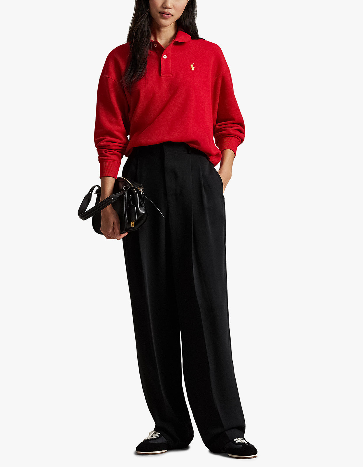 Luna New Year Long Sleeve Polo - Rl2000 Red