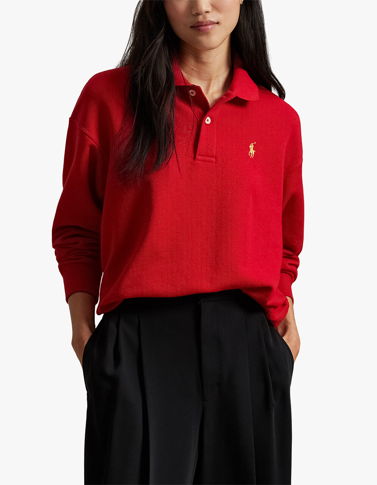 Luna New Year Long Sleeve Polo - Rl2000 Red