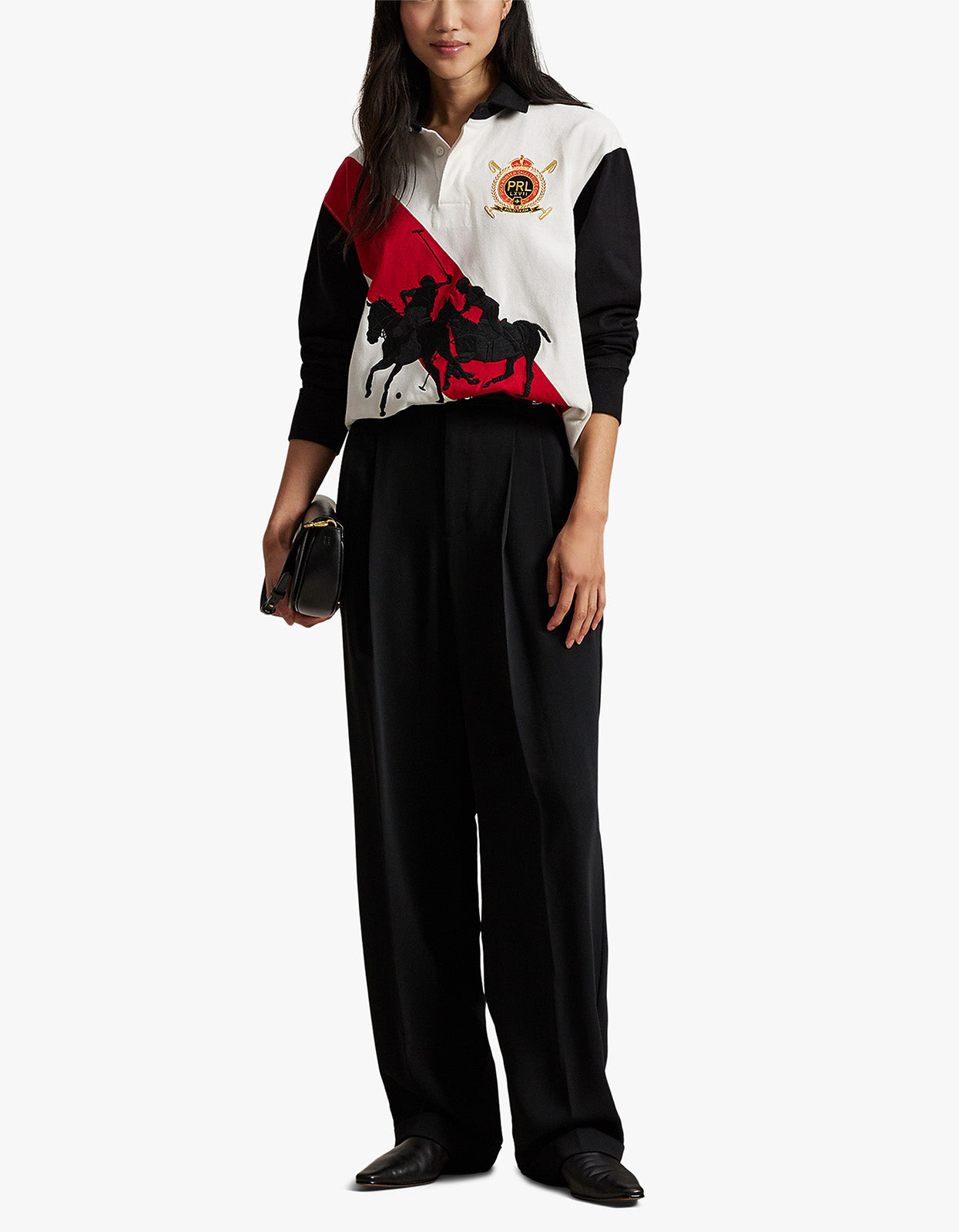 Knit Rugby Pullover - Deckwash White/Polo Black