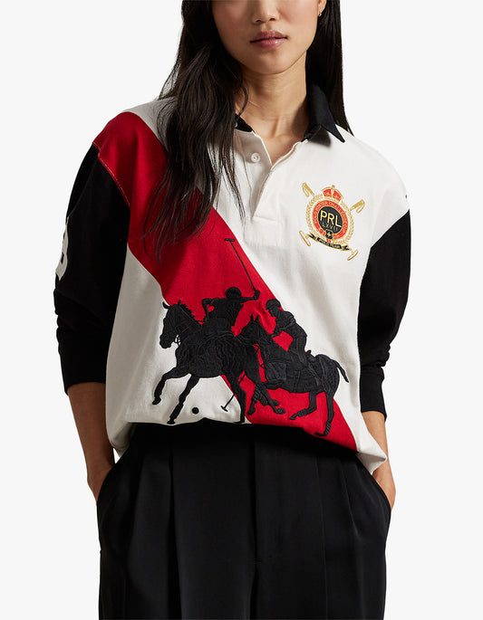 Knit Rugby Pullover - Deckwash White/Polo Black