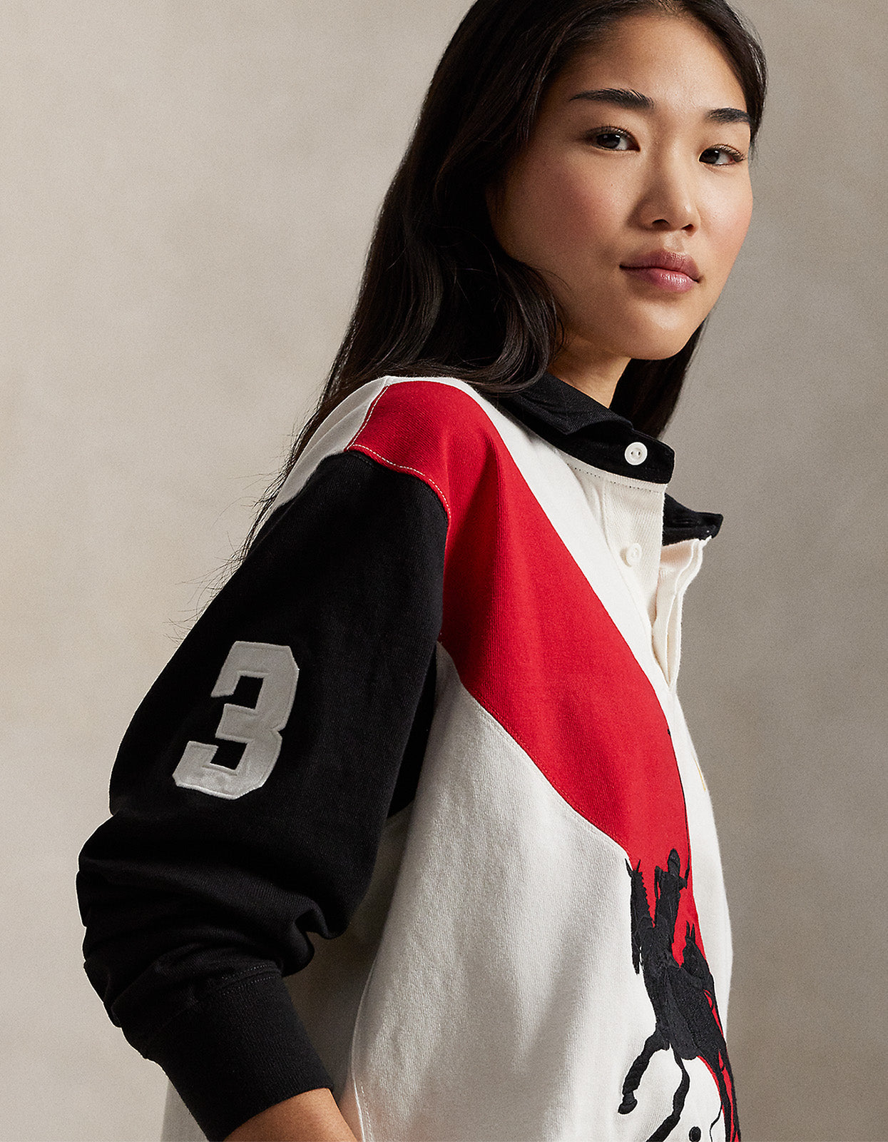 Knit Rugby Pullover - Deckwash White/Polo Black