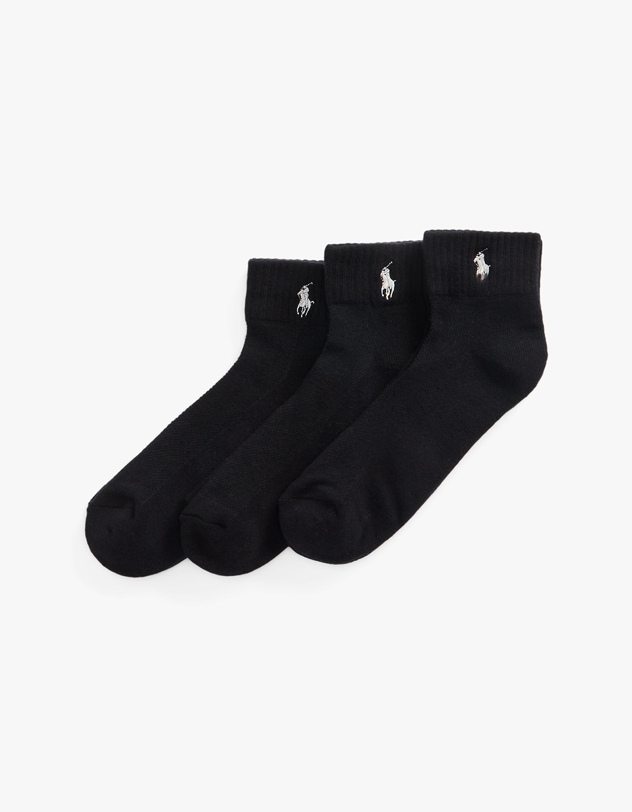 Half-Cushioned Sport Ankle Sock 3-Pack - Black