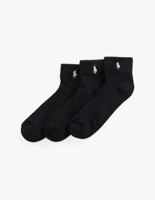 Half-Cushioned Sport Ankle Sock 3-Pack - Black