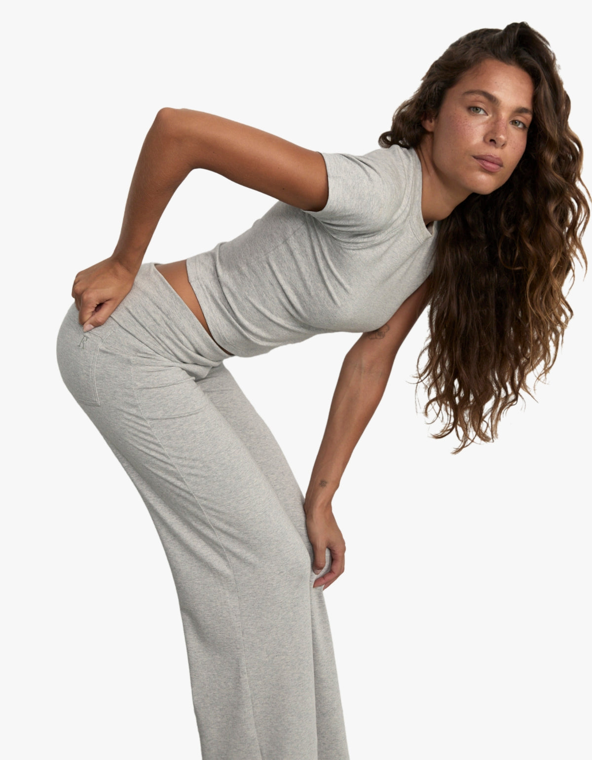 Cropped Baby Tee - Grey Marle