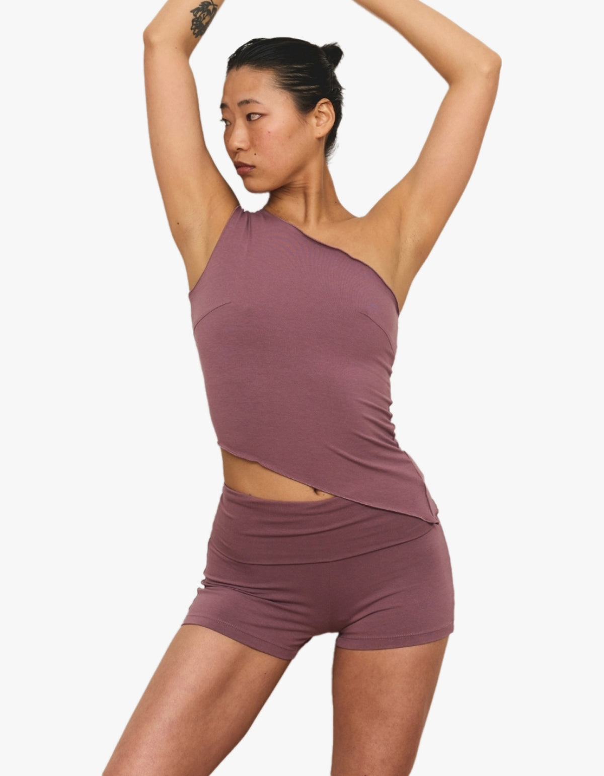 Fold Over Mini Short - Mauve