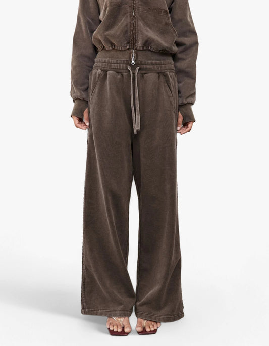 Wide Leg Track Pant - Soil Acid Wash