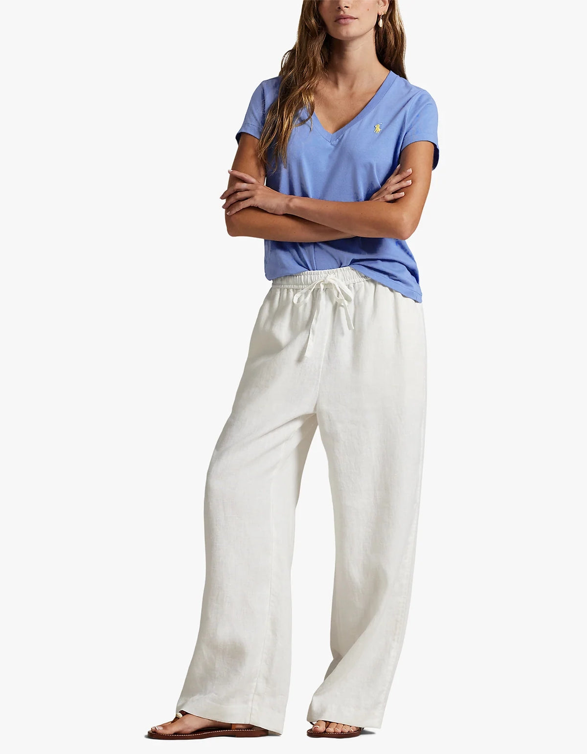 Cotton Jersey V-Neck Tee - Baby Blue