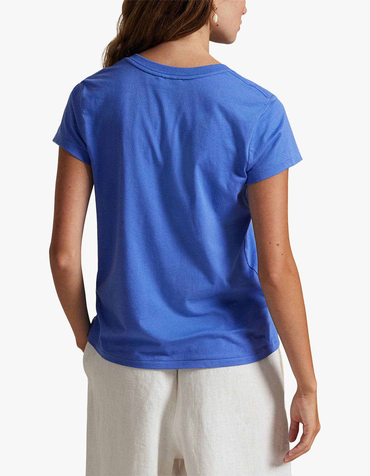 Cotton Jersey V-Neck Tee - Baby Blue