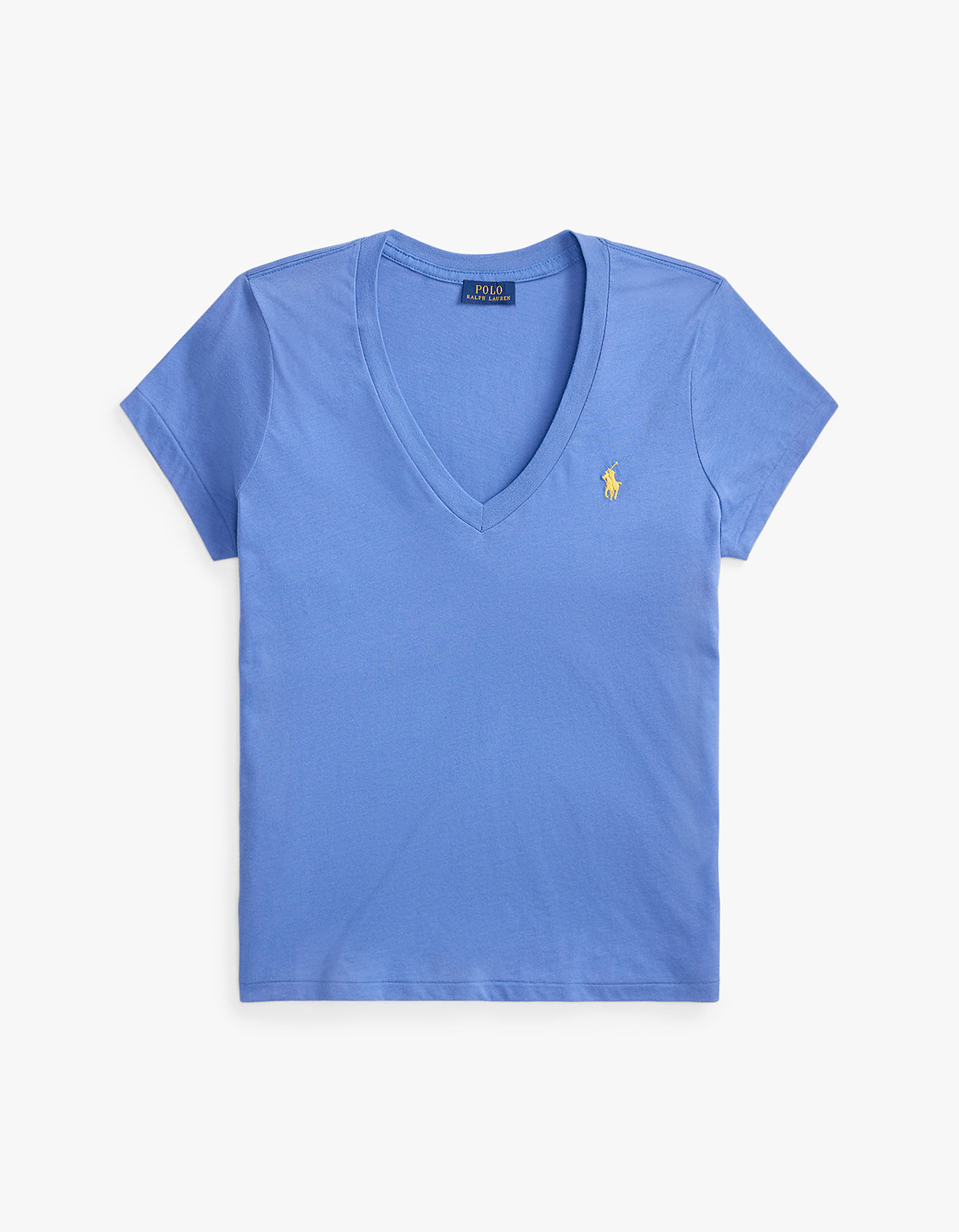 Cotton Jersey V-Neck Tee - Baby Blue