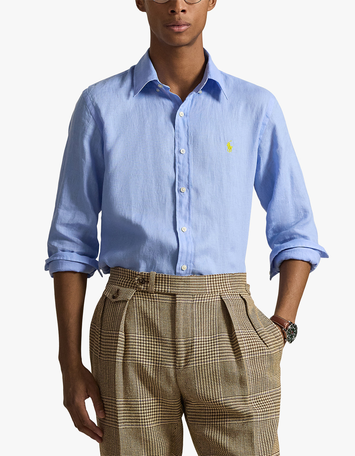 Custom Fit Linen Shirt - Austin Blue