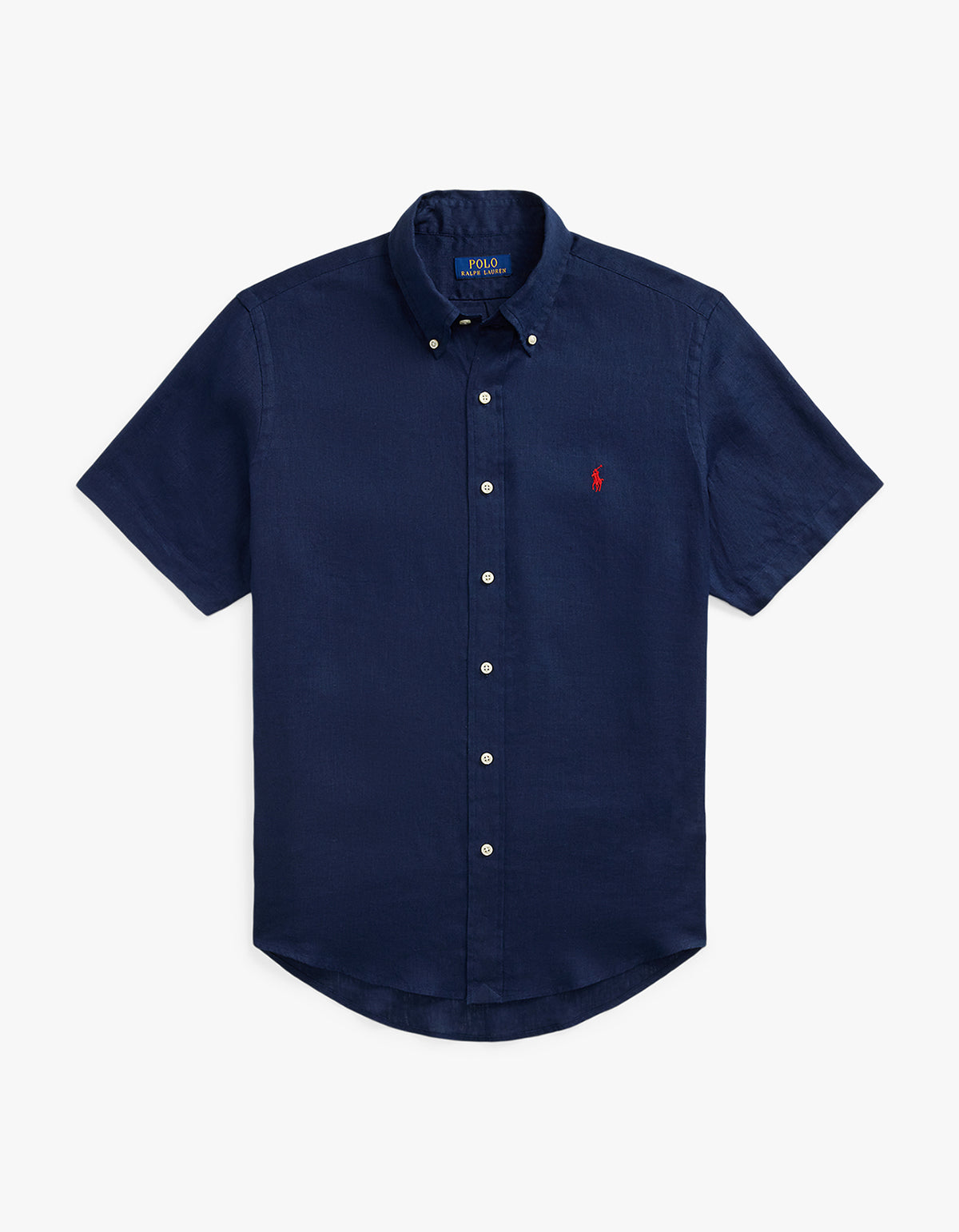 Custom Fit Linen Short Sleeve Shirt - Newport Navy