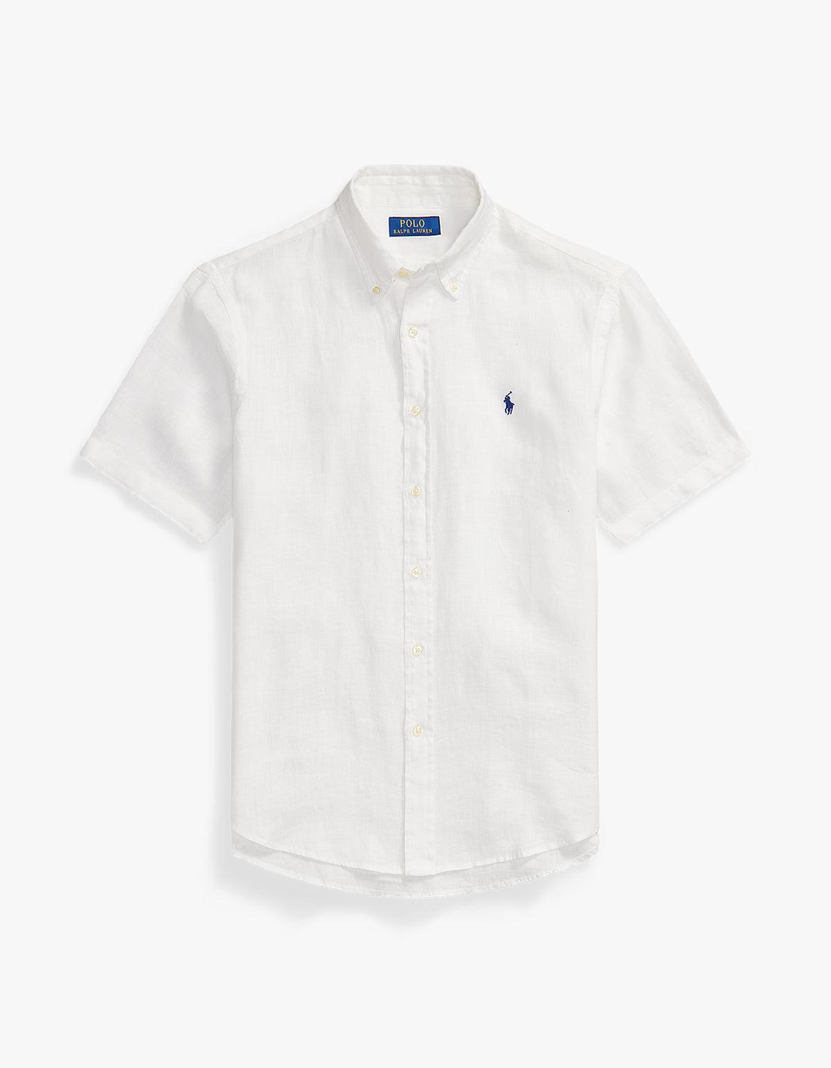 Custom Fit Linen Short Sleeve Shirt - White