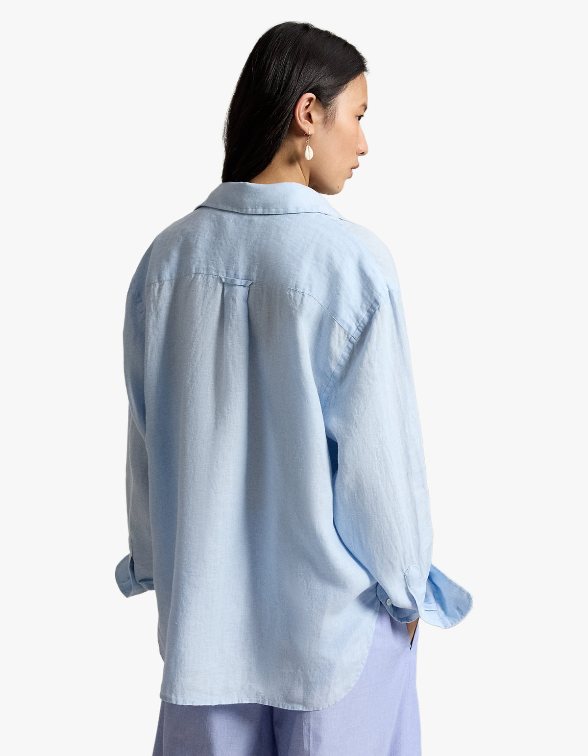 Oversize Fit Big Pony Linen Shirt - Cold Springs