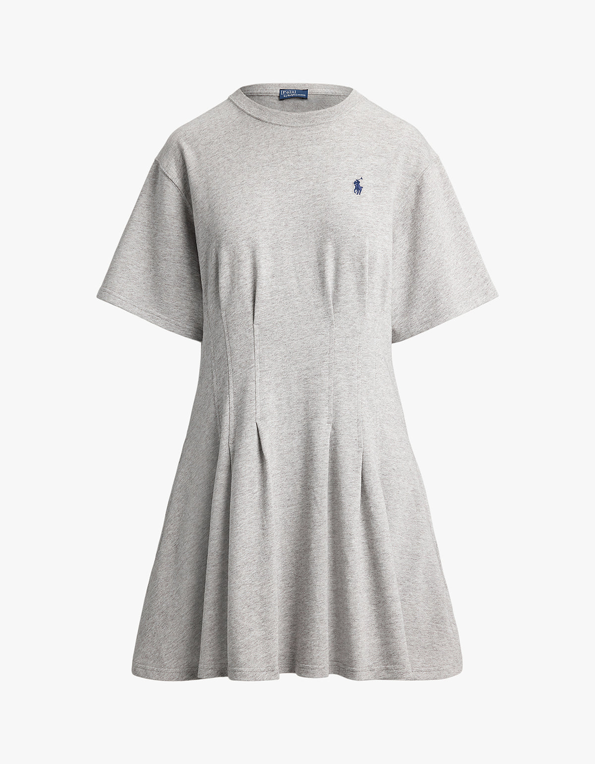 Shaped Cotton Jersey Tee Dress - Cobblestone Heather