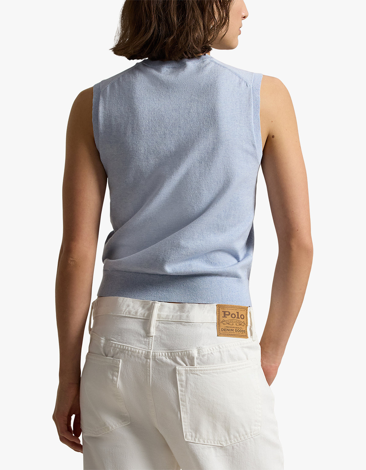 Sleeveless Crewneck Sweater - Stone Blue Heather