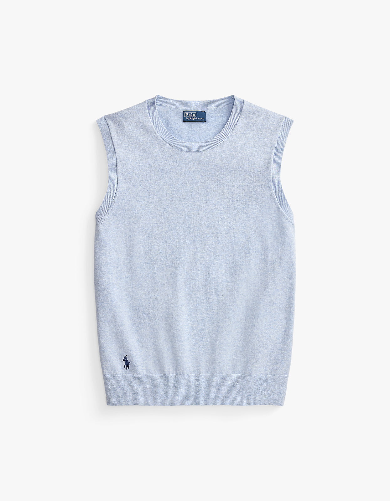Sleeveless Crewneck Sweater - Stone Blue Heather