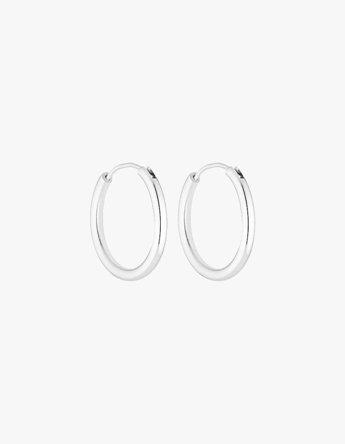 Chubby 90'S 25mm Hoops - 18K White Gold Vermeil