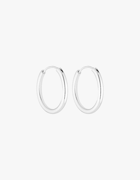 Chubby 90'S 25mm Hoops - 18K White Gold Vermeil