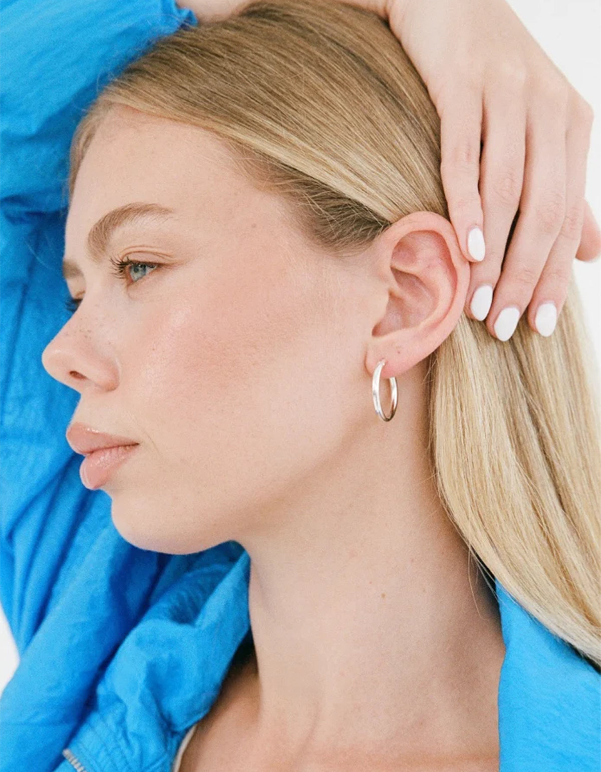 Chubby 90'S 25mm Hoops - 18K White Gold Vermeil