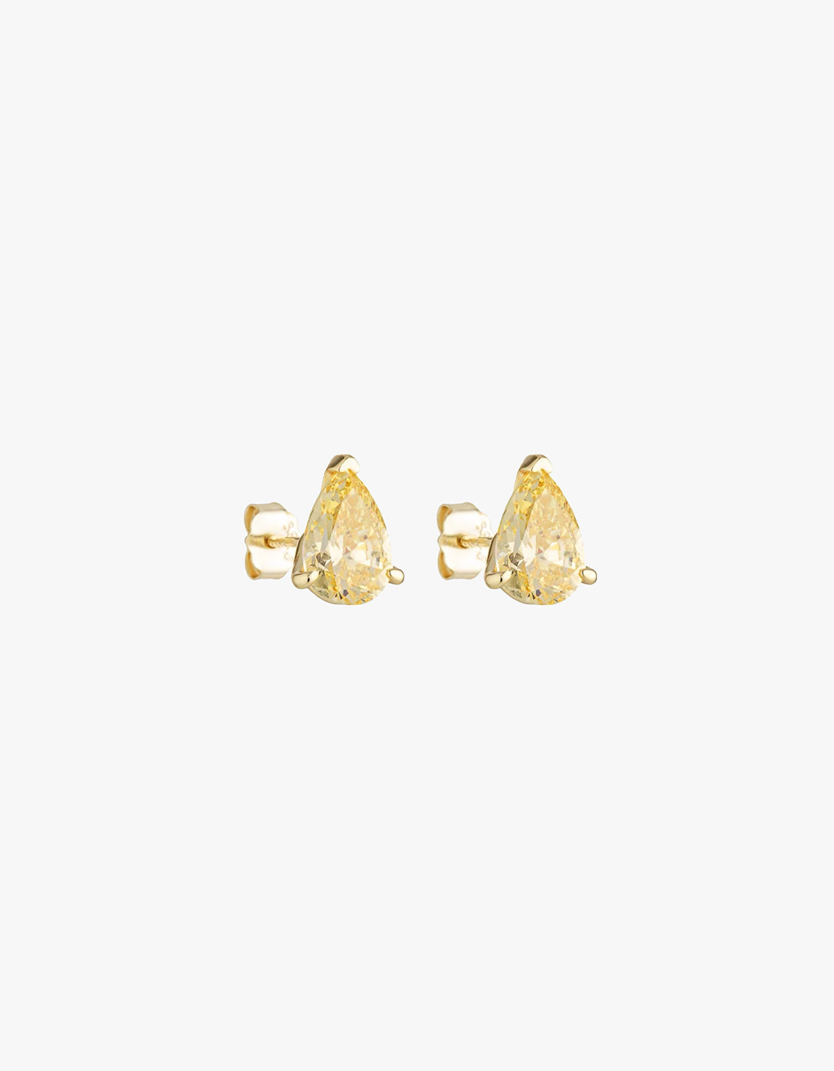 Pear Studs 2Ct Canary - Gold