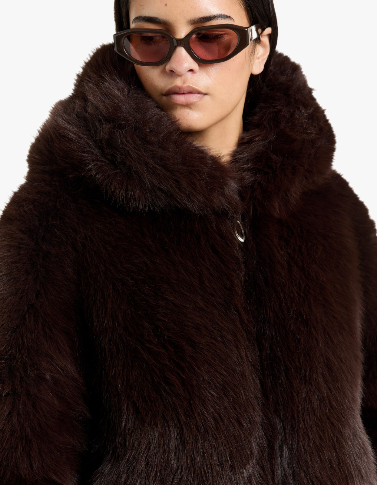 Foxy Faux Fur Jacket - Brown