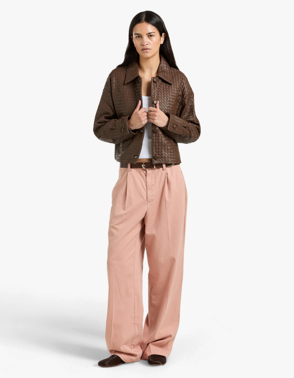 Hera Woven Jacket - Brown
