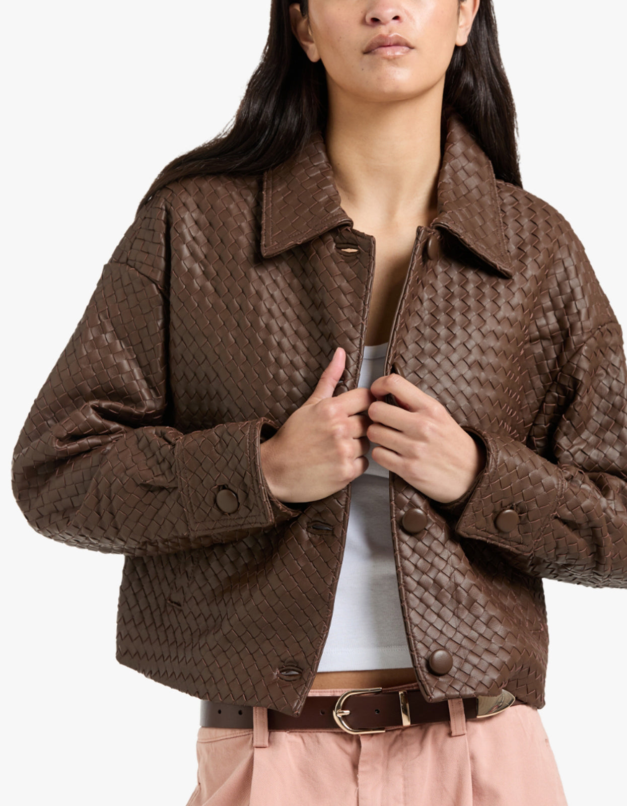 Hera Woven Jacket - Brown