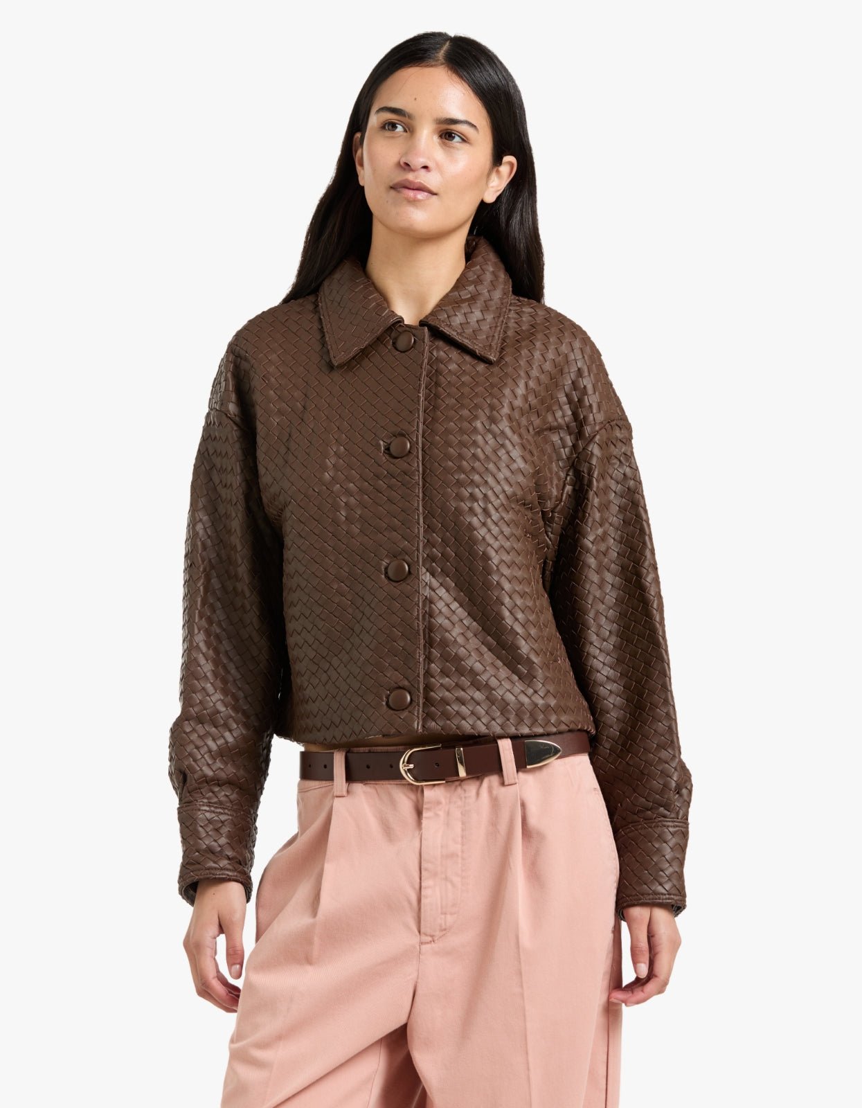 Hera Woven Jacket - Brown