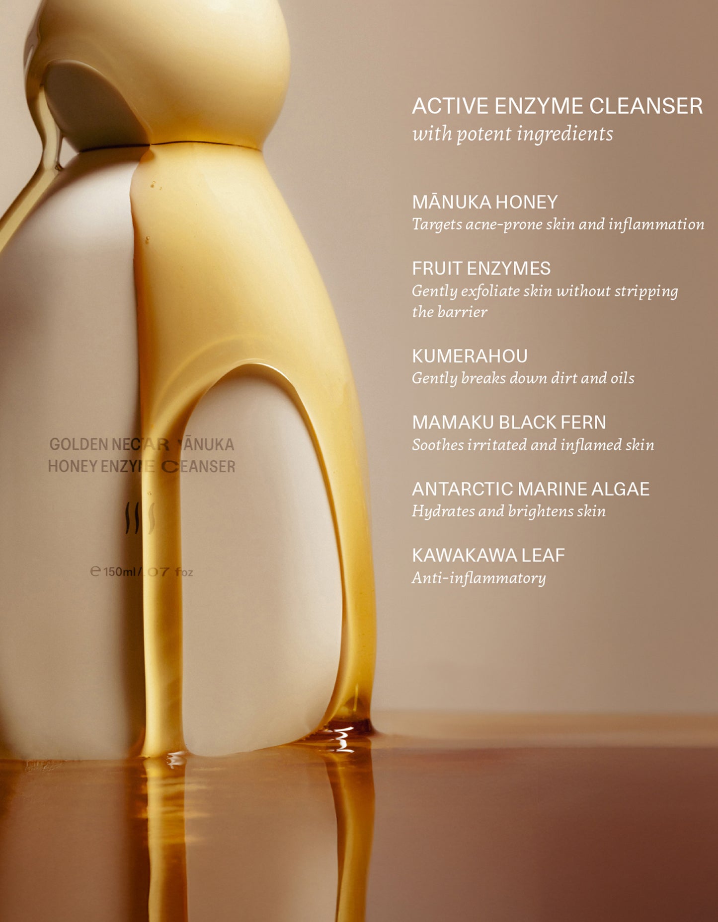 Golden Nectar Manuka Honey Enzyme Cleanser - Golden