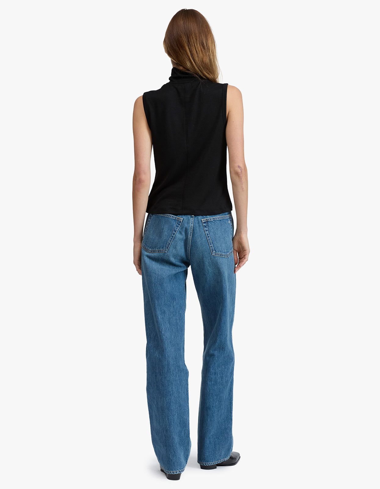 The Knit T-Neck Tank - Black