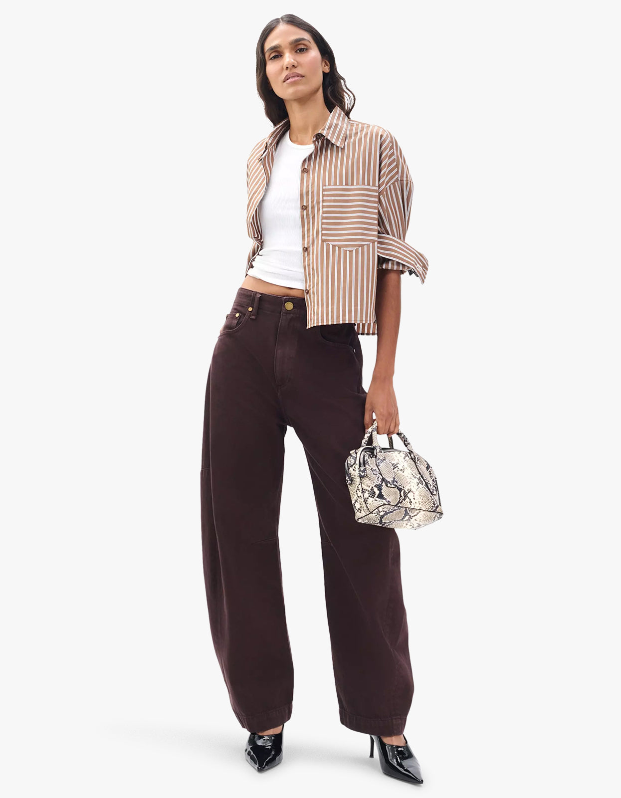 Charlie Barrel Jeans - Espresso