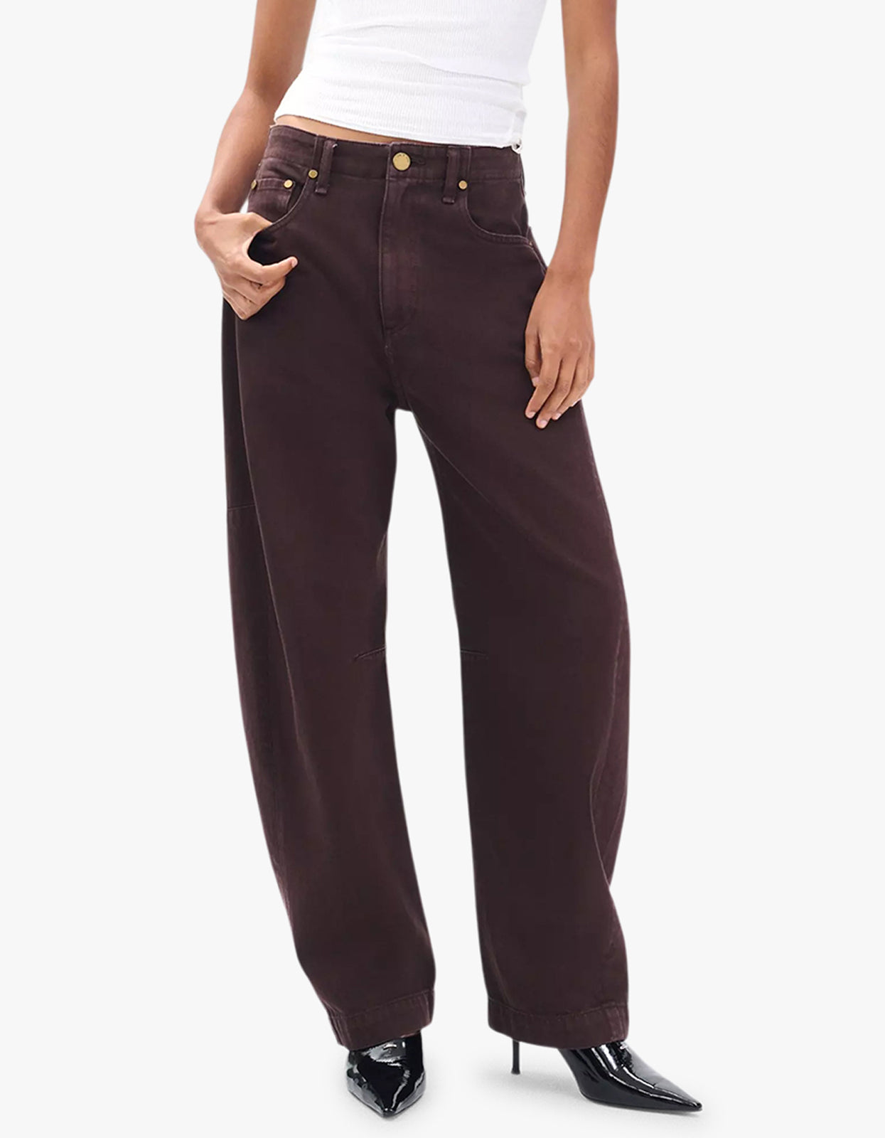 Charlie Barrel Jeans - Espresso