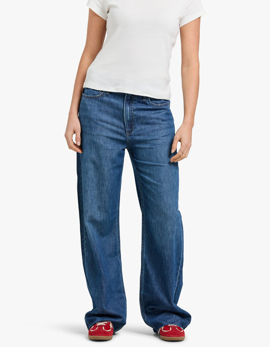 Featherweight Logan Mid-Rise Wide Leg - Delmt