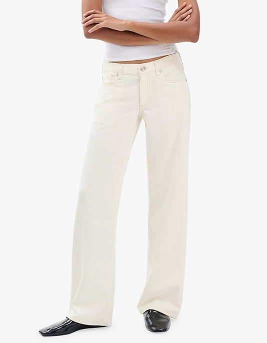 Saige Relaxed Straight Jeans - Ecru