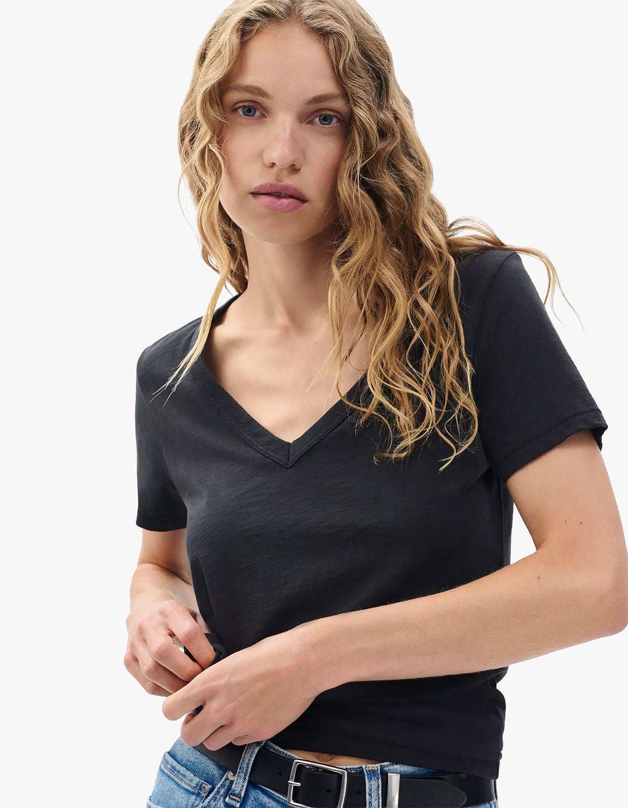 The Slub Vee - Black