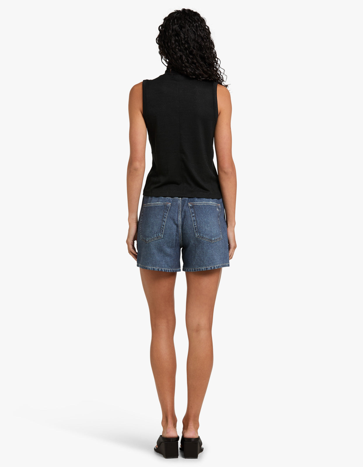 The Knit T-Neck Tank - Black