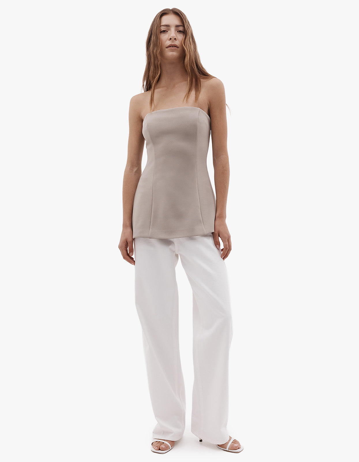 Emma Strapless Top - Clay