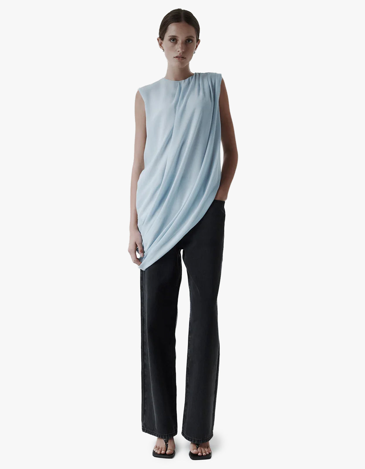 Draped Top - Powder Blue