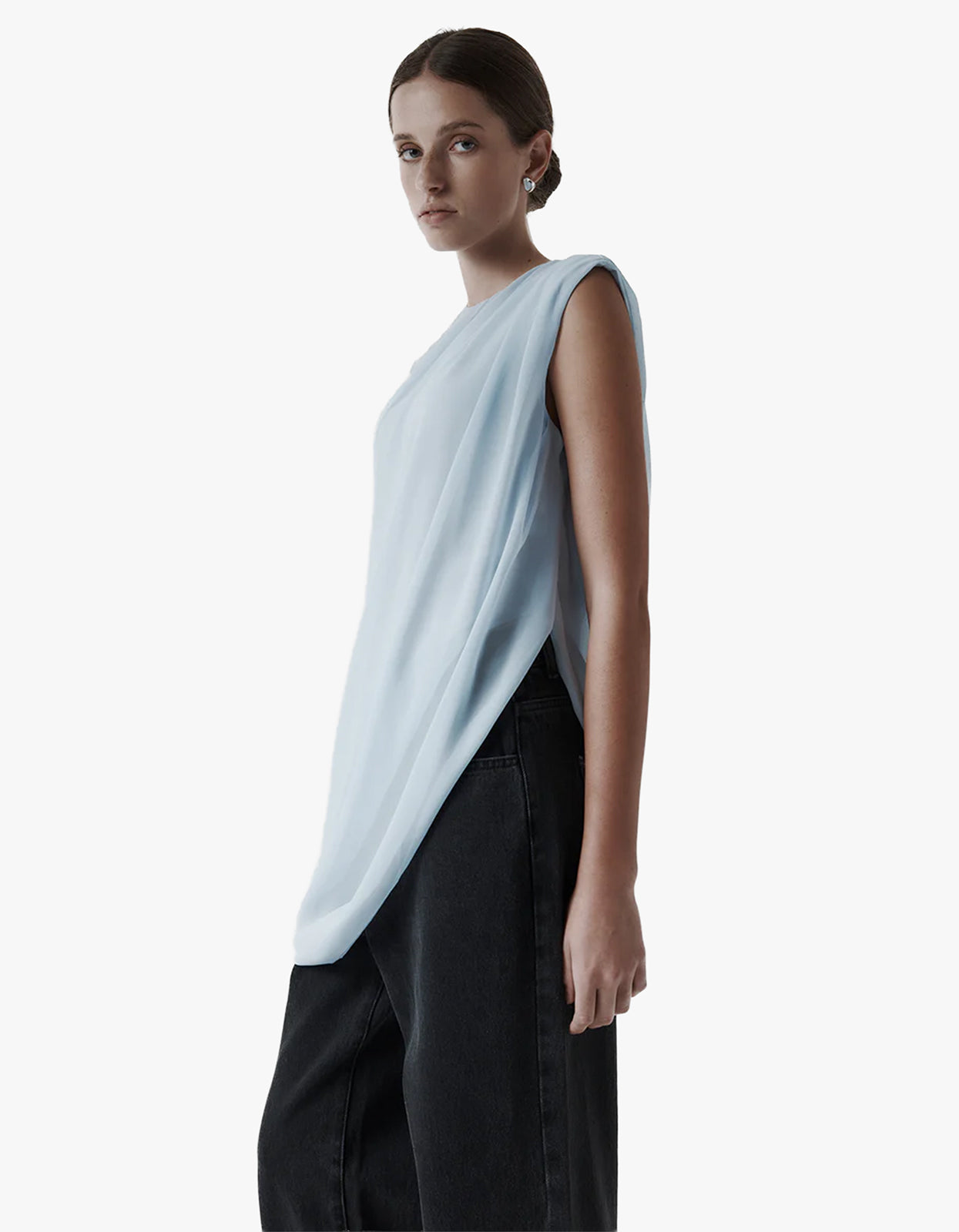 Draped Top - Powder Blue