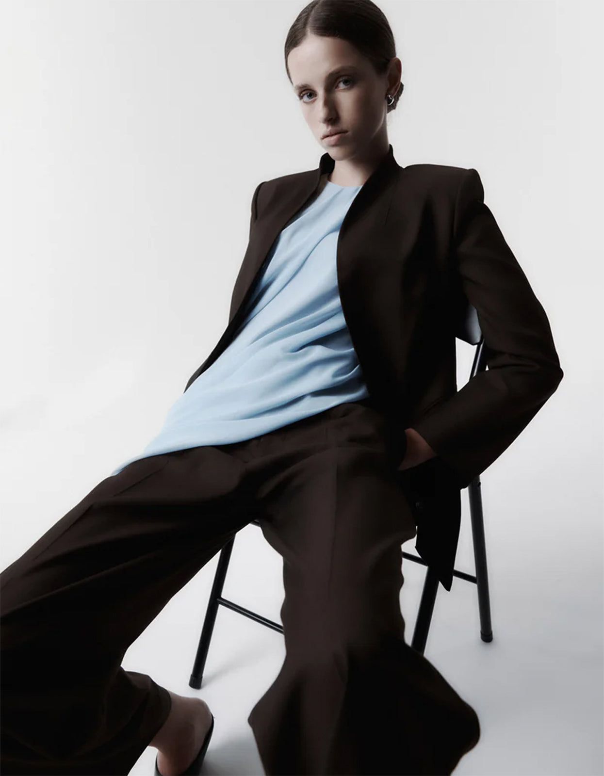 Draped Top - Powder Blue