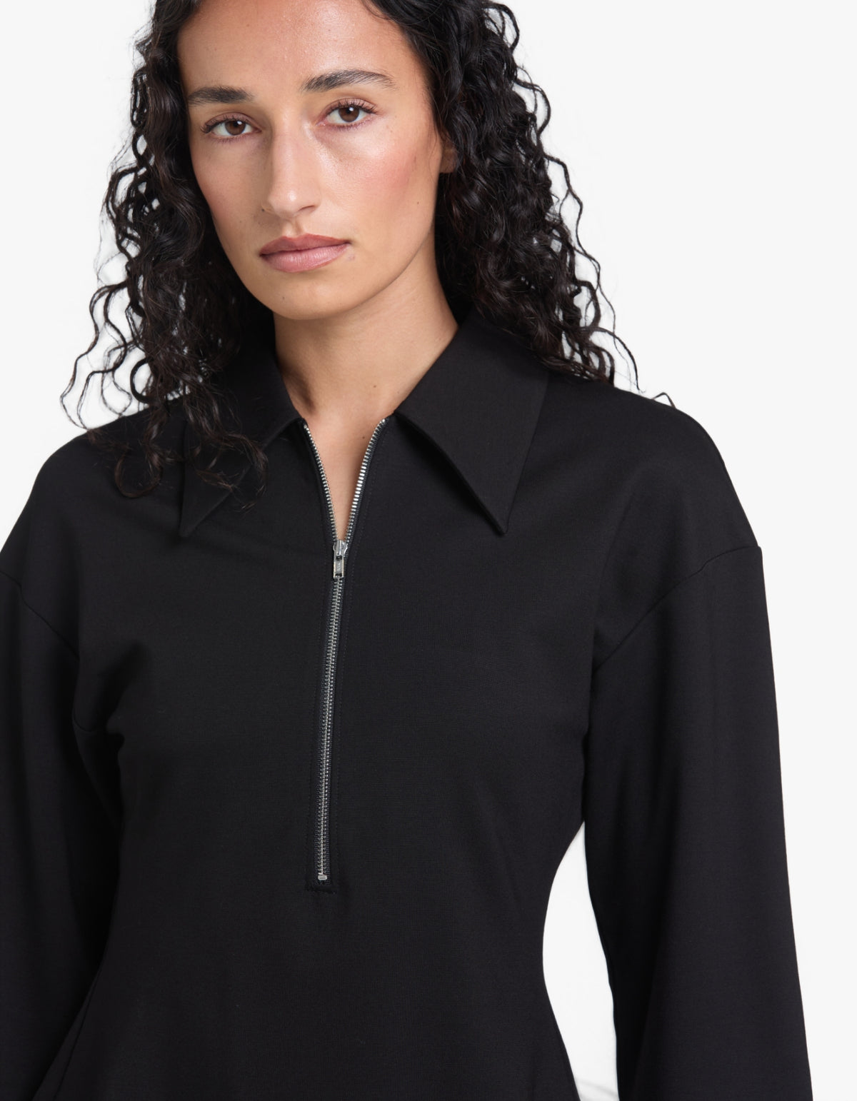 Zip-Front Polo - Black