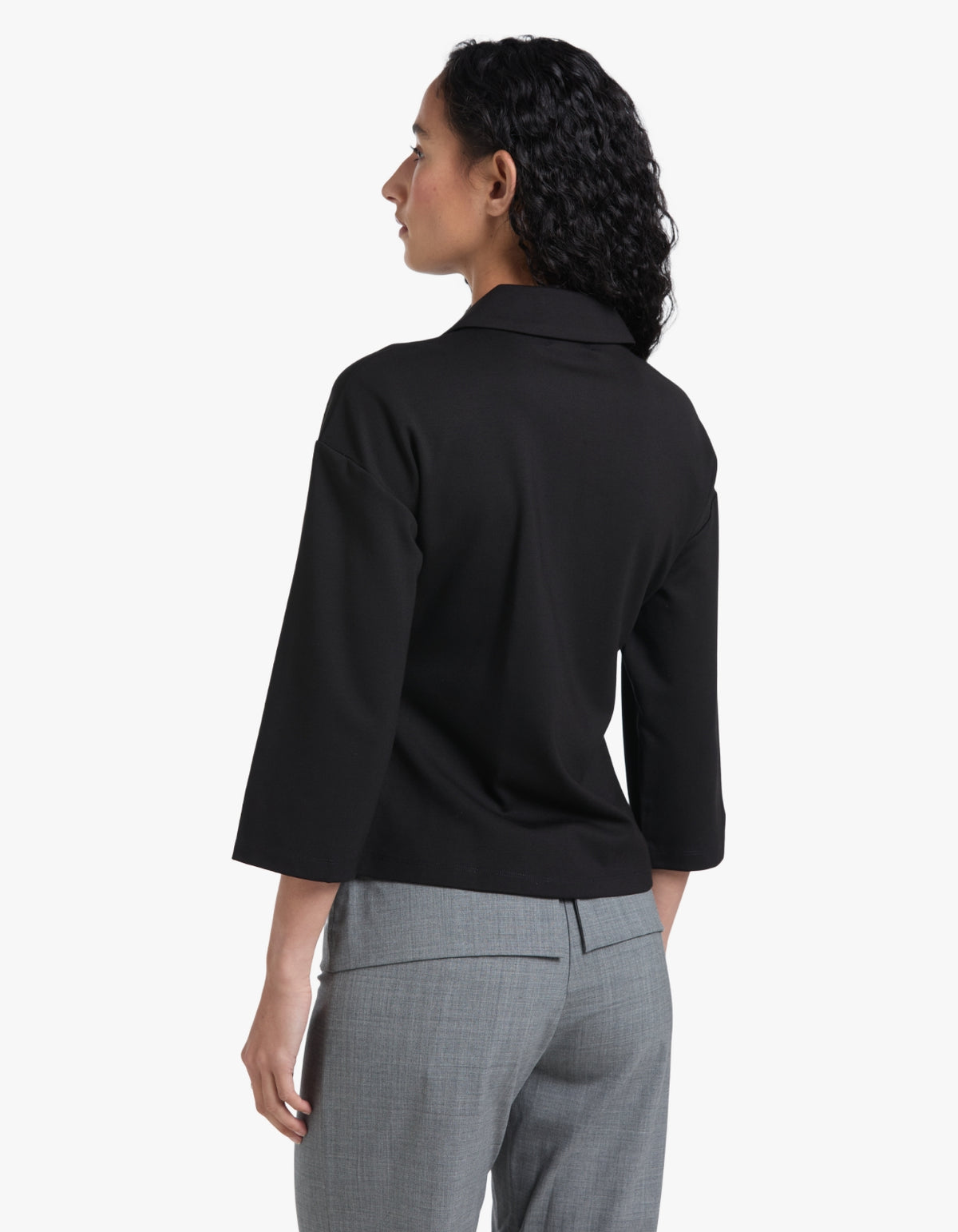 Zip-Front Polo - Black