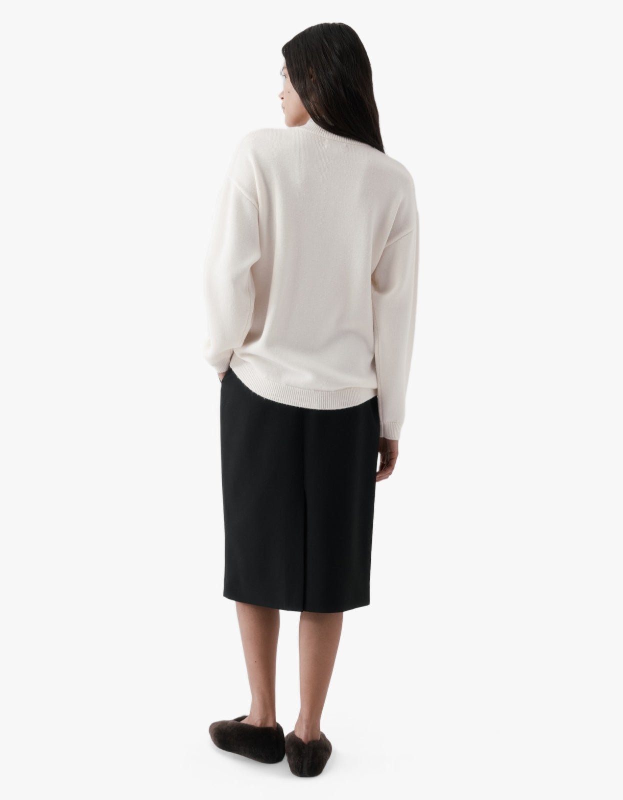 Half-Zip Knit Sweater - Ivory