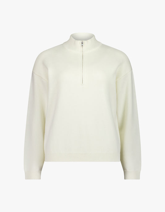 Half-Zip Knit Sweater - Ivory
