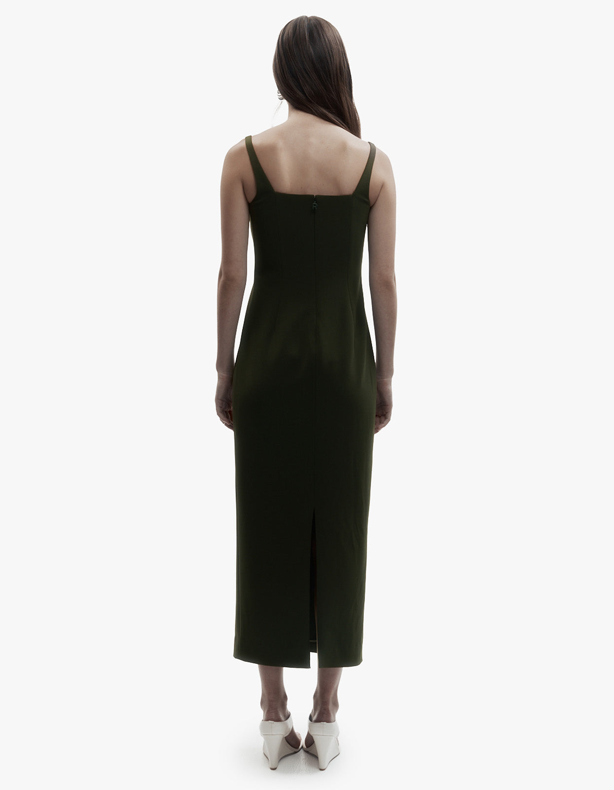Column Cape Dress - Olive