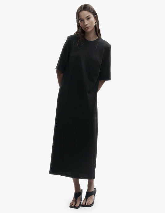 Cotton T-Shirt Dress - Black