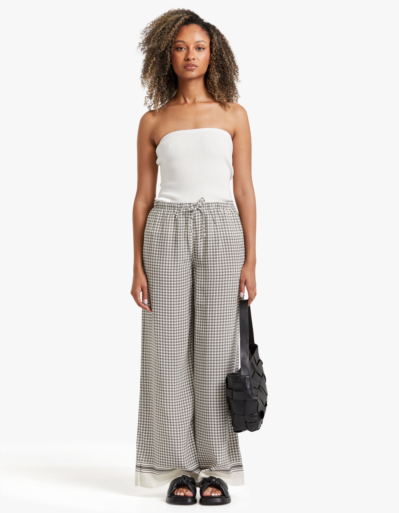 Houndstooth wide hotsell leg pants