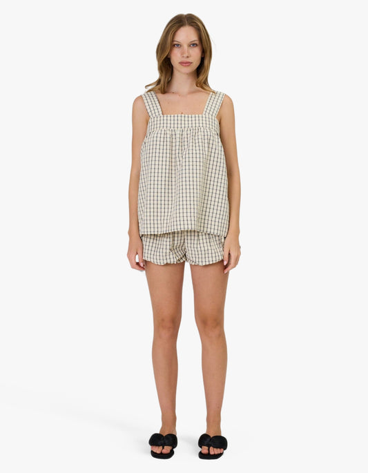 Lainey Top - Ivory Check