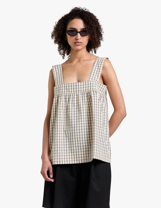 Lainey Top - Ivory Check