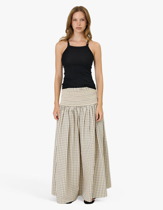 Lainey Skirt - Ivory Check
